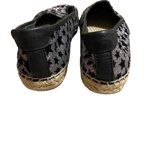 SAINT LAURENT Star Espadrilles Black and White Leather Women's EU 39 Sparkly - Picture 10 of 15